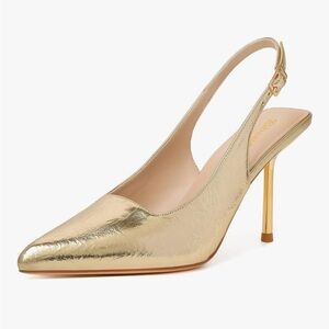 Elegant Gold Slingback Heels